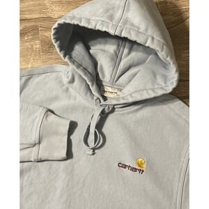 Carhartt WIP Men's American Hooded Script Sweatshirt Size Small Light Blue